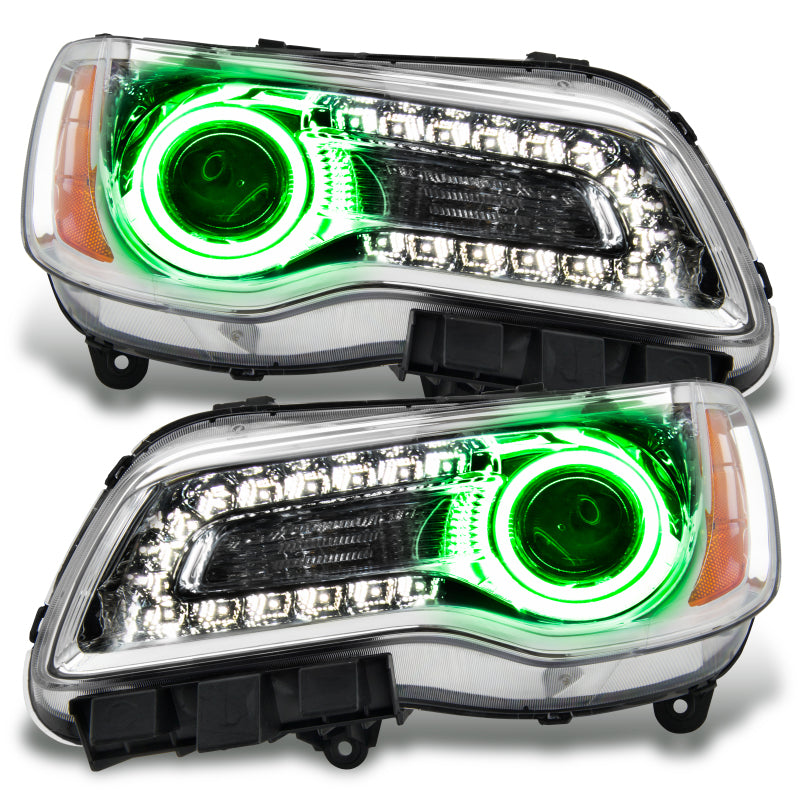 Oracle 11-14 Chrysler 300C NON HID LED Halo Headlights Chrome Housing - Green SEE WARRANTY