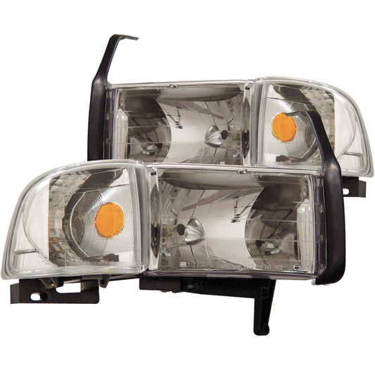 ANZO 1994-2001 Dodge Ram Crystal Headlights Chrome