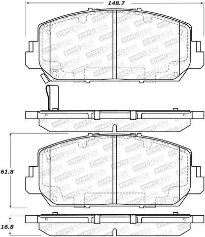 StopTech 13-18 Acura RDX Street Performance Front Brake Pads