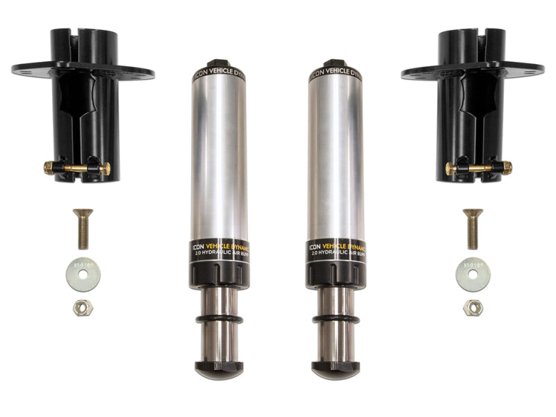 ICON 2020+ Jeep Gladiator JT / 2007+ Jeep Wrangler JK/JL Front Hydraulic Bump Stop Kit