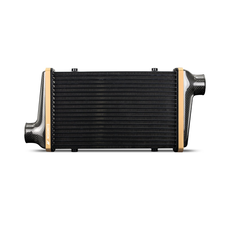 Mishimoto Universal Carbon Fiber Intercooler - Gloss Tanks - 525mm Gold Core - S-Flow - C V-Band