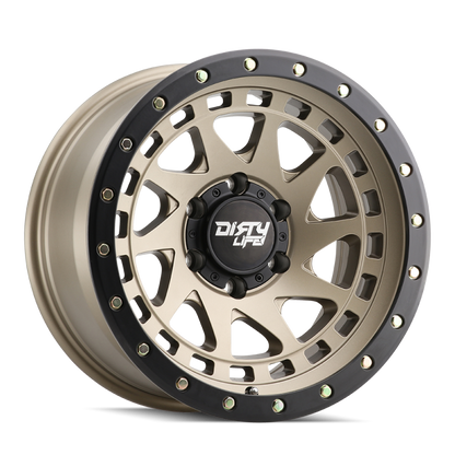 Dirty Life 9311 Enigma Pro 17x9/5x139.7 BP/-38mm Offset/108.1mm Hub Satin Gold Wheel - Beadlock