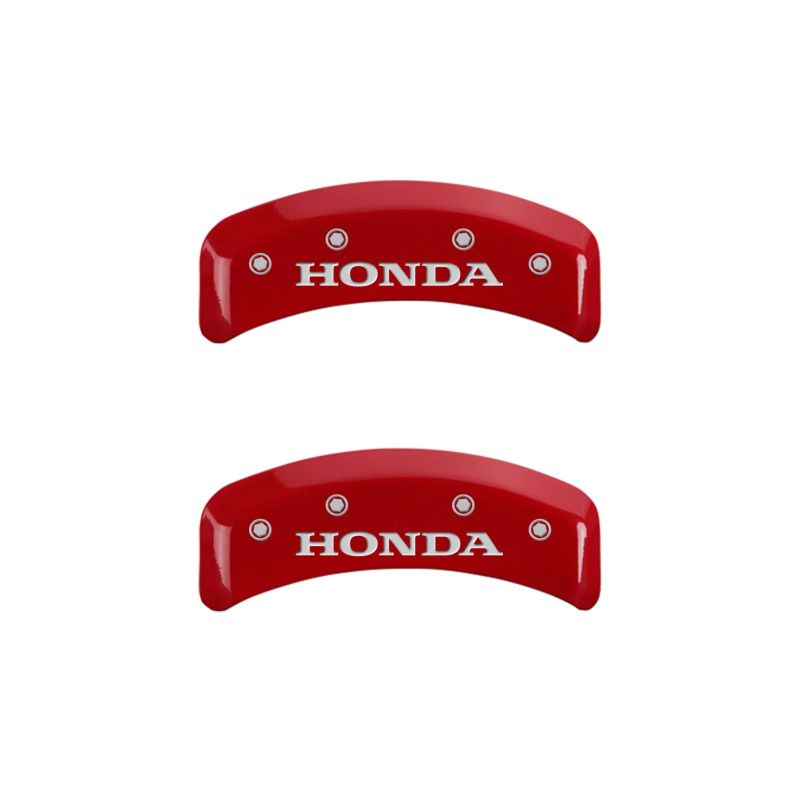 MGP 4 Caliper Covers Engraved Front & Rear Honda Red finish silver ch