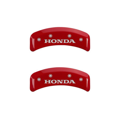 MGP 4 Caliper Covers Engraved Front & Rear Honda Red finish silver ch