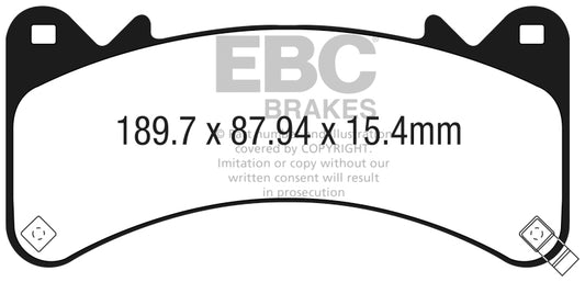 EBC 2015+ Chevrolet Tahoe 2WD (6 Piston Brembo) Orangestuff Front Brake Pads