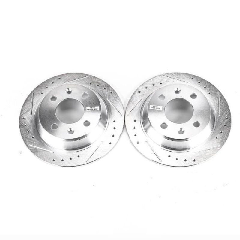 Power Stop 87-93 Saab 900 Rear Evolution Drilled & Slotted Rotors - Pair
