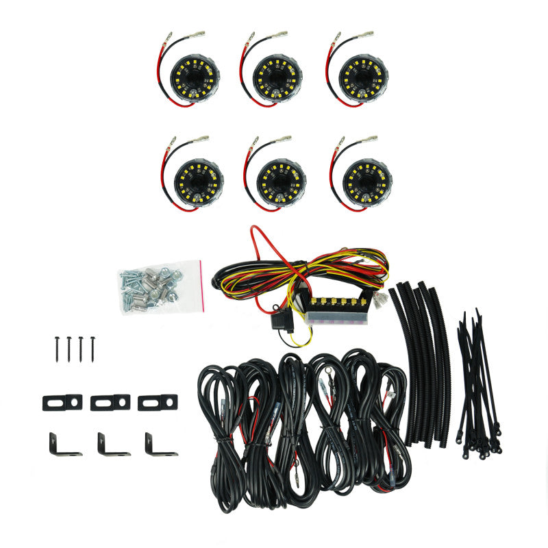 KC HiLiTES Cyclone V2 LED - Rock Light - 6-Light System - Clear - 5W Flood Beam