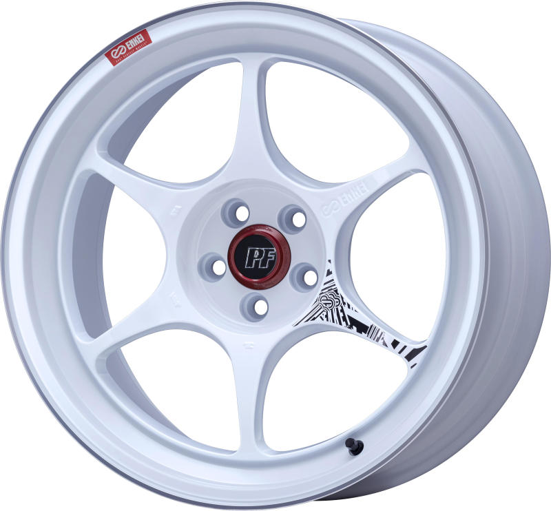 Enkei PF06 18x10in 5x114.3 BP 25mm Offset 75mm Bore White Machined Wheel