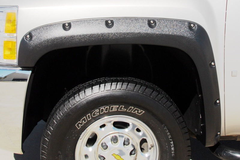 Lund 07-13 Chevy Silverado 1500 RX-Rivet Style Smooth Elite Series Fender Flares - Black (2 Pc.)