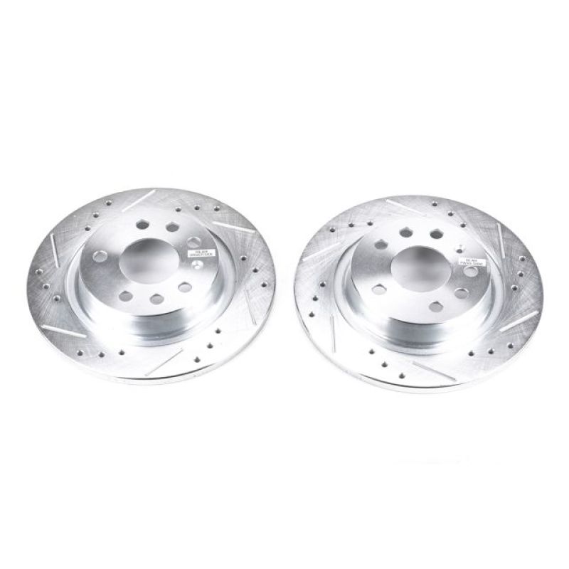 Power Stop 03-11 Saab 9-3 Rear Evolution Drilled & Slotted Rotors - Pair