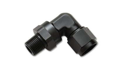 Vibrant -4AN to 1/8in NPT Female Swivel 90 Degree Adapter Fitting