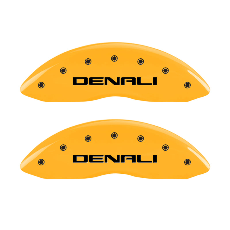 MGP 4 Caliper Covers Engraved Front & Rear Denali Yellow Finish Black Char 2005 GMC Envoy XL