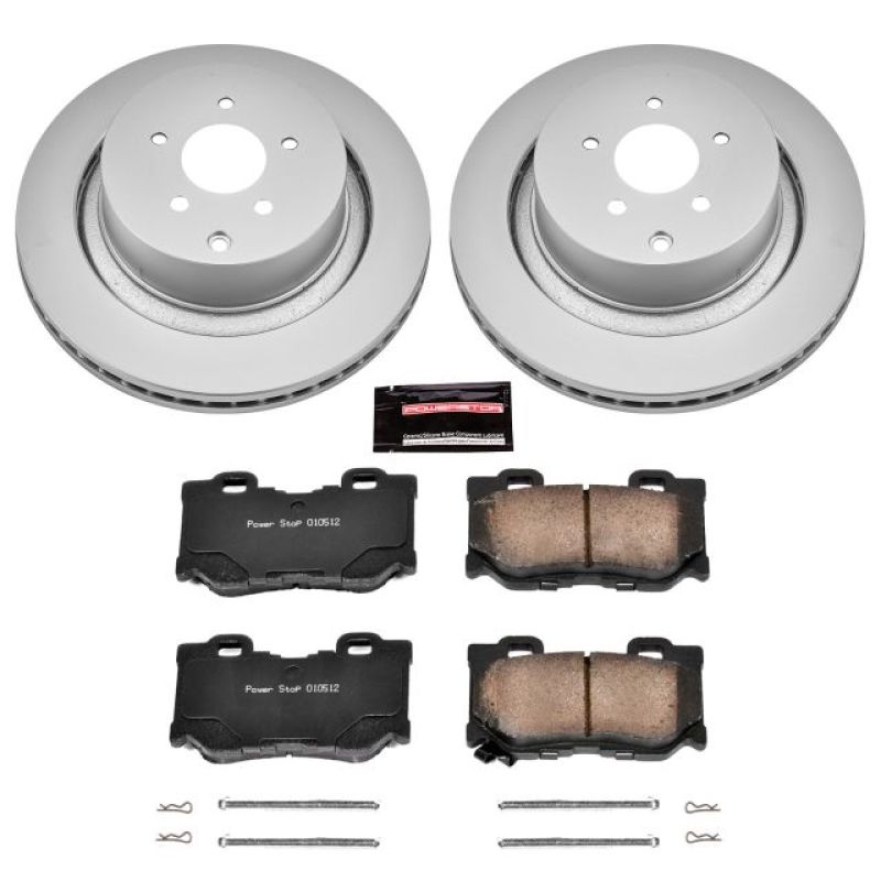 Power Stop 09-13 Infiniti FX50 Rear Z17 Evolution Geomet Coated Brake Kit