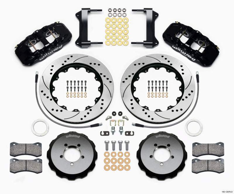 Wilwood AERO6 Front Hat Kit 14.00 Drilled 1999-2012 Subaru WRX w/Lines