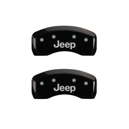 MGP 4 Caliper Covers Engraved Front & Rear JEEP Black finish silver ch