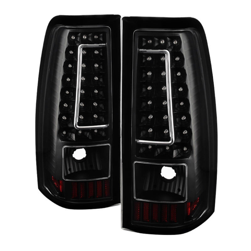 Xtune Chevy Silverado 1500-2500-3500 03-06 C-Shape LED Tail Lights Black ALT-ON-CS03-G2-LED-BK