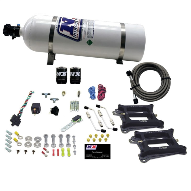 Nitrous Express Dual/4150/Alcohol Nitrous Kit (50-300HP) w/15lb Bottle