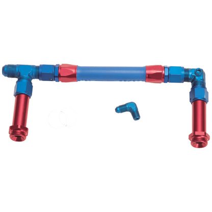 Russell Performance -8 AN to -8 AN Twist-Lok Holley 4150 Dual Inlet Carb Kit (Red/Blue)