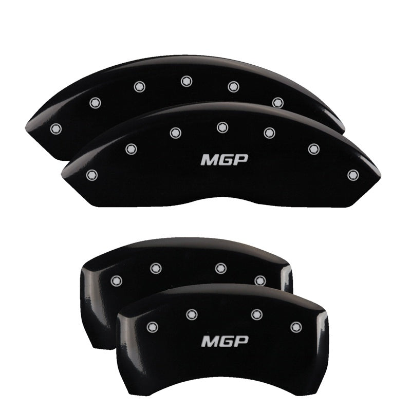 MGP 4 Caliper Covers Engraved Front Pontiac Engraved Rear GTO Black finish silver ch