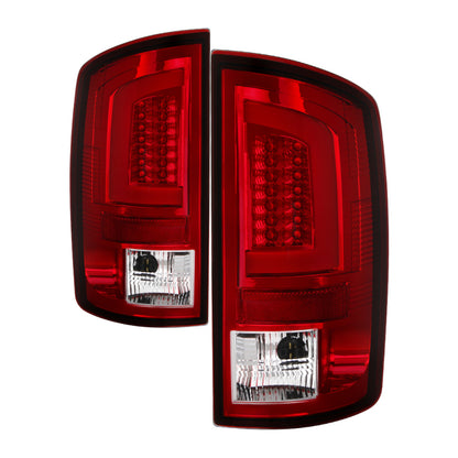 Spyder 07-09 Dodge Ram 2500/3500 V3 Light Bar LED Tail Lights - Red Clear (ALT-YD-DRAM06V3-LBLED-RC)