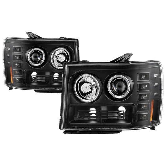 Spyder GMC Sierra 1500/GMC Sierra Denali 08-13 Projector LED Halo- LED All Blk PRO-YD-GS07-HL-BKV2