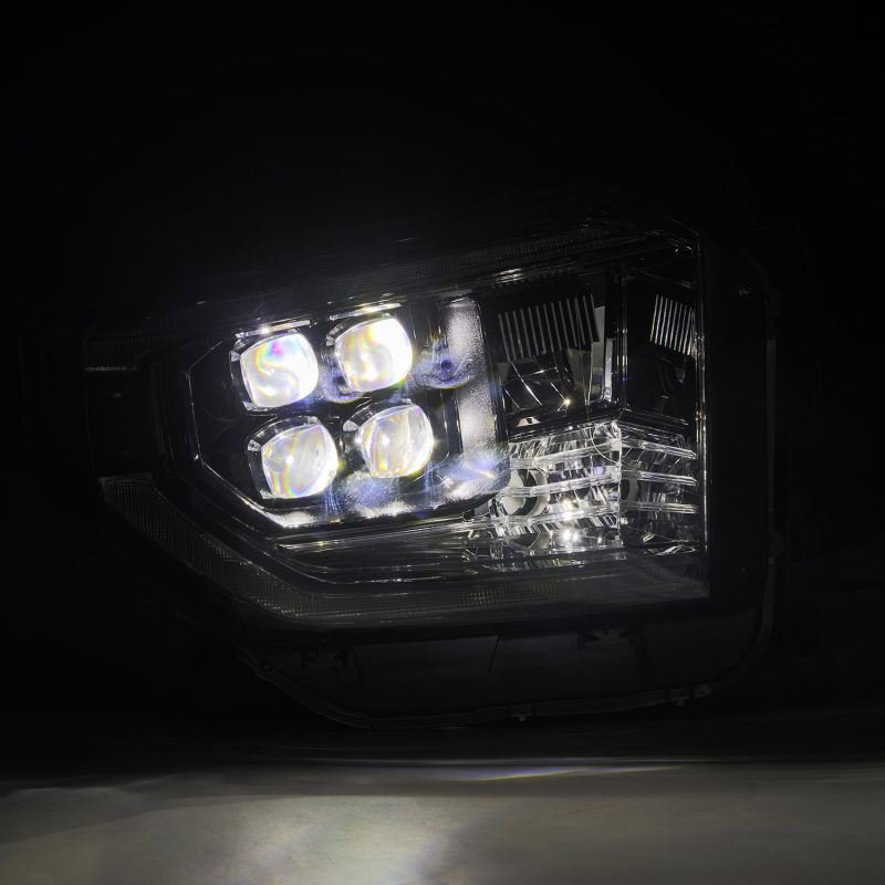 AlphaRex 14-21 Toyota Tundra NOVA-Series LED Proj Headlights Alpha-Blk w/Actv Light & Seq. Sig + DRL