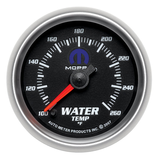 AutoMeter Gauge Water Temp 2-1/16in. 100-260 Deg. F Digital Stepper Motor Black Mopar