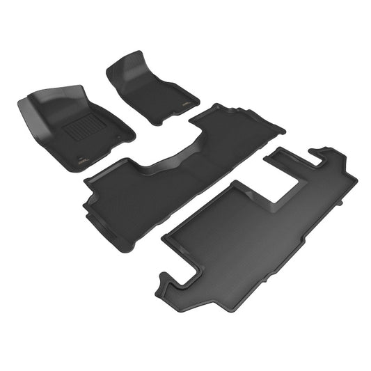 3D Maxpider 21-23 Chevrolet Suburban Kagu Floor Mat- Black R1 R2 R3
