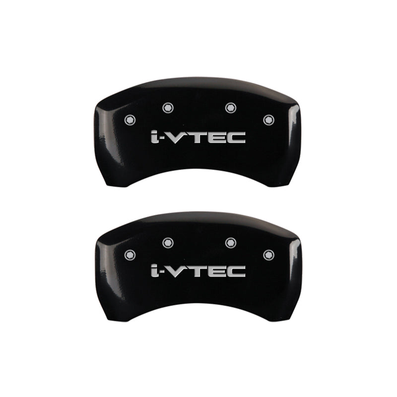 MGP 4 Caliper Covers Engraved Front & Rear i-Vtec Black finish silver ch