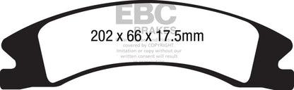 EBC 15+ Cadillac Escalade Ext/Esv 6.2 2WD Extra Duty Front Brake Pads