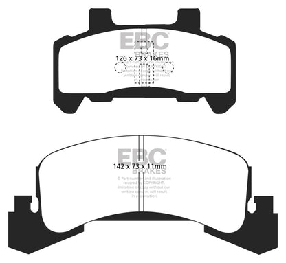 EBC 85-87 Buick Skyhawk 1.8 Turbo Yellowstuff Front Brake Pads