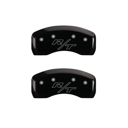 MGP 4 Caliper Covers Engraved Front & Rear Vintage Style/RT Black finish silver ch