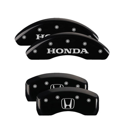 MGP Front set 2 Caliper Covers Engraved Front 2015/Civic Black finish silver ch