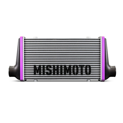 Mishimoto Universal Carbon Fiber Intercooler - Gloss Tanks - 450mm Black Core - S-Flow - BL V-Band
