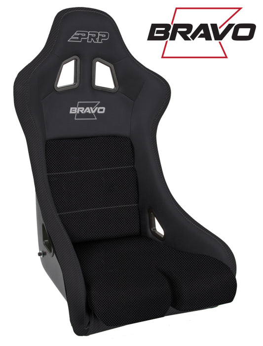 PRP Bravo Composite Seat- Black (PRP Silver Outline/Bravo Silver- Black Stitching)