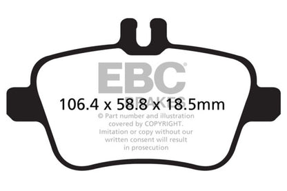 EBC 13+ Mercedes-Benz CLA250 2.0 Turbo Redstuff Rear Brake Pads