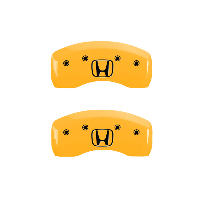 MGP 4 Caliper Covers Engraved Front Honda Rear H Logo Yellow Finish Black Char 2010 Honda CR-V