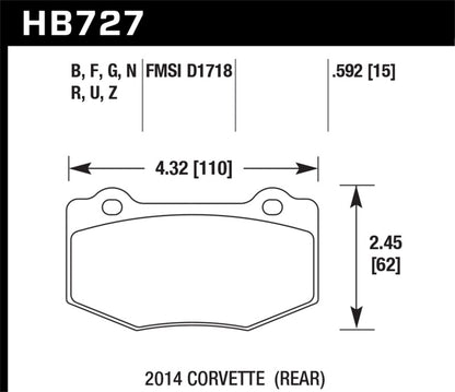 Hawk 15-16 Cadillac XTS / Chevrolet Corvette DTC-70 Front Brake Pads