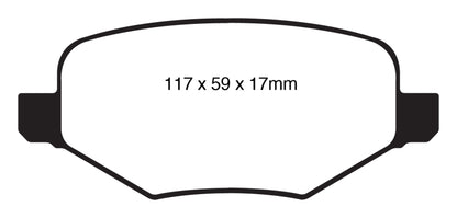 EBC 11-14 Ford Edge 2.0 Turbo Greenstuff Rear Brake Pads