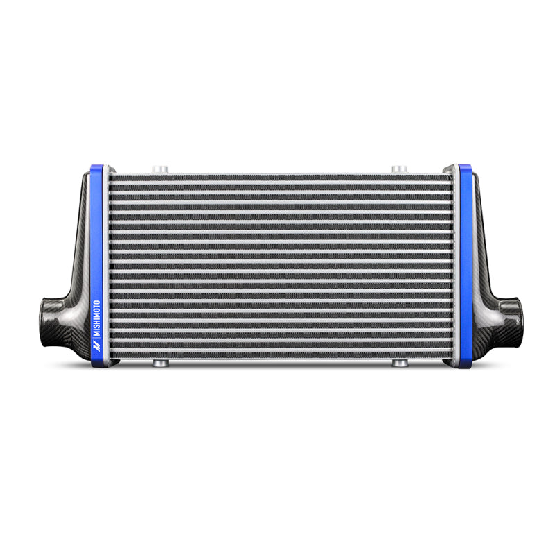 Mishimoto Universal Carbon Fiber Intercooler - Gloss Tanks - 600mm Silver Core - C-Flow - GR V-Band