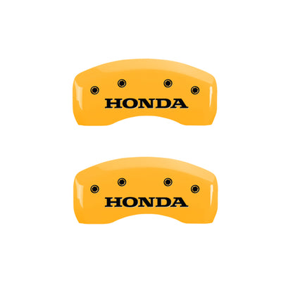 MGP 4 Caliper Covers Engraved Front & Rear Honda Yellow Finish Black Char 2010 Honda CR-V