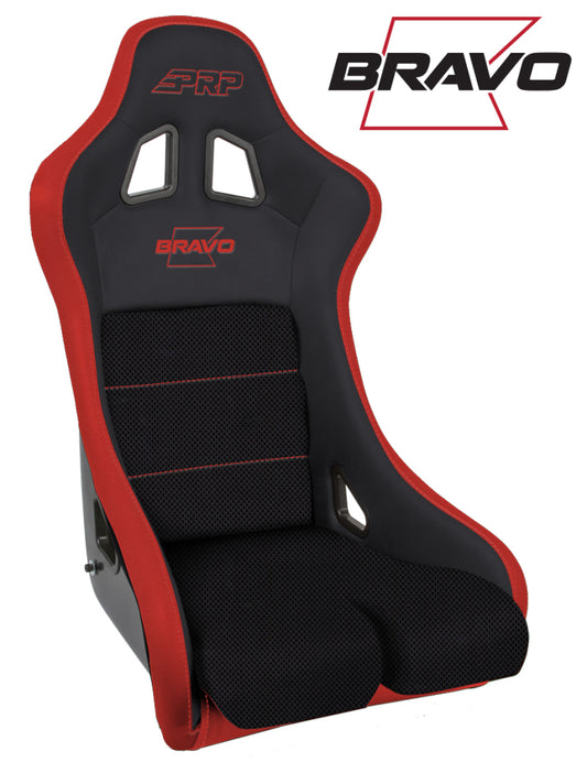 PRP Bravo Composite Seat- Black/Red (PRP Red Outline/Bravo Red- Red Stitching)