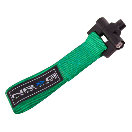 NRG Bolt-In Tow Strap Green - Honda FIT/Jazz 08+ (5000lb. Limit)