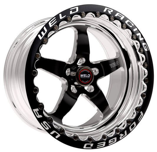 Weld S71 17x10 / 5x4.5 BP / 7.3in. BS Black Wheel (Medium Pad) - Black Single Beadlock MT