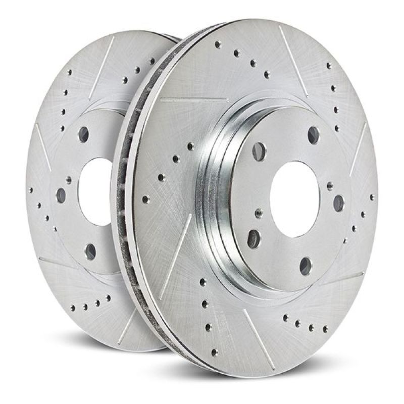 Power Stop 17-20 Subaru BRZ Rear Evolution Drilled & Slotted Rotors - Pair