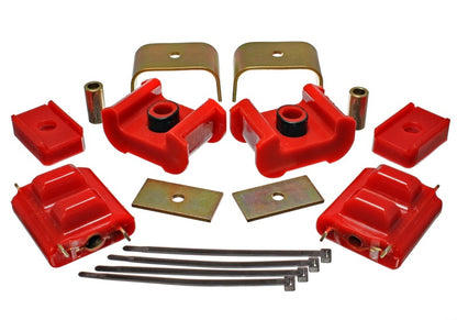 Energy Suspension 73-84 K5 Blazer 4WD Fullsize Red Complete Motor&Trans Mount Set Zinc Finish