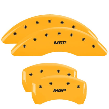 MGP 4 Caliper Covers Engraved Front & Rear MGP Yellow Finish Black Char 2018 Mercedes-Benz GLE350