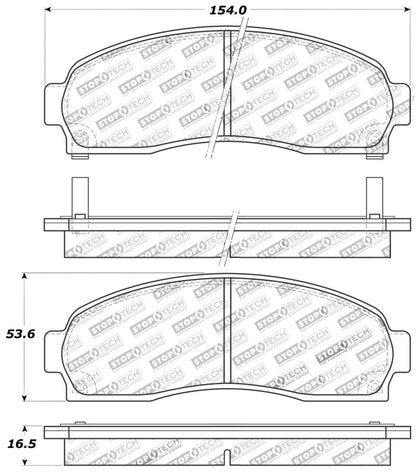 StopTech Sport Brake Pads w/Shims and Hardware - Rear