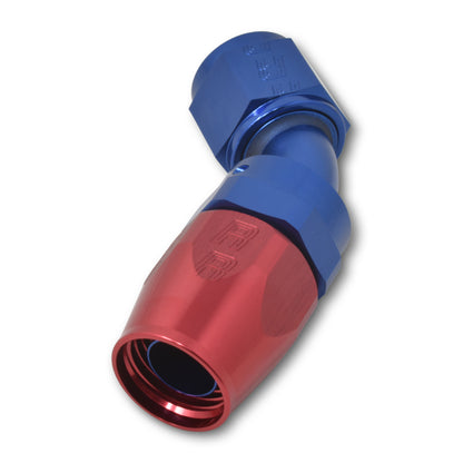 Russell Performance -8 AN Red/Blue 45 Degree Full Flow Hose End