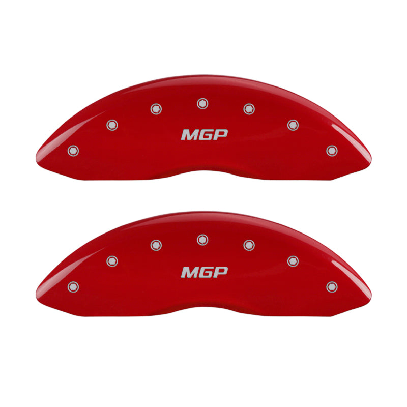 MGP 4 Caliper Covers Engraved Front & Rear Block/Charger Red finish silver ch